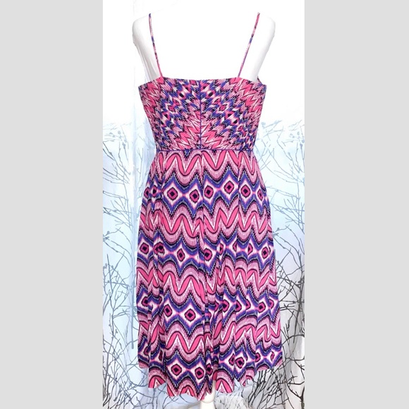 Tory Burch Malta pink purple white print sleeveless cotton midi dress - Picture 2 of 11